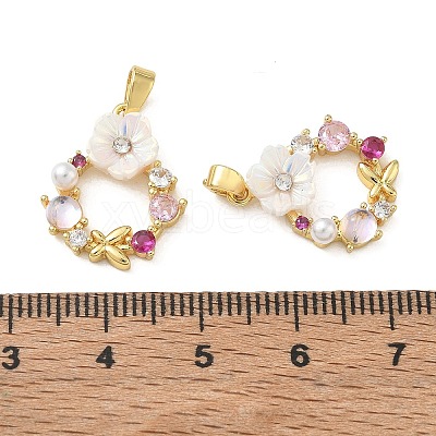 Brass Micro Pave Colorful Cubic Zirconia Pendants CU-CBA8C34-05G-1