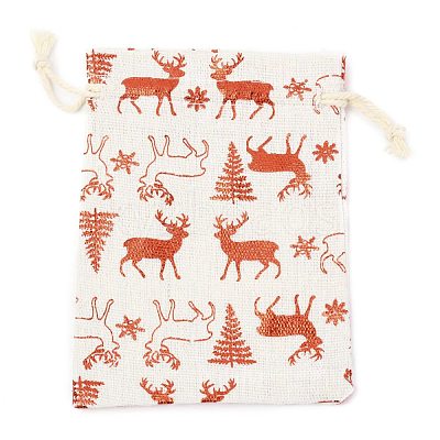 Christmas Theme Cotton Fabric Cloth Bag ABAG-H104-B17-1