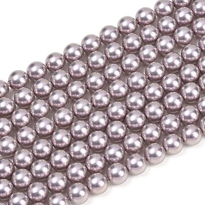 Frosted Glass Pearl Beads Strands GLAA-A044-08A-11-1