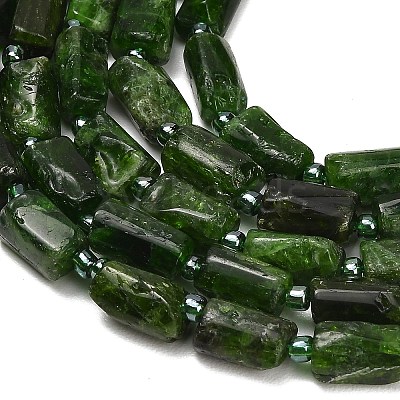 Natural Green Diopsidel Beads Strands GG-CBAA9B4-I02-1