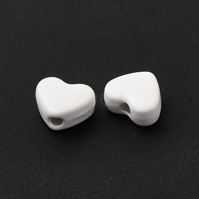 Heart Spray Painted Alloy Beads FIND-G053-01O-1