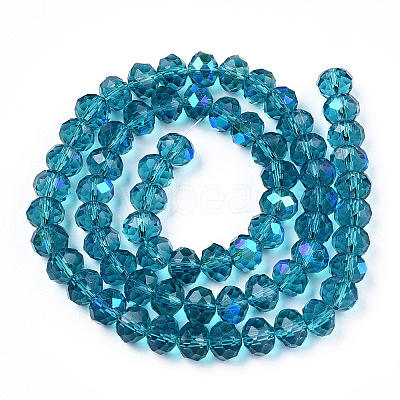 Electroplate Glass Beads Strands X-EGLA-A034-T10mm-L25-1