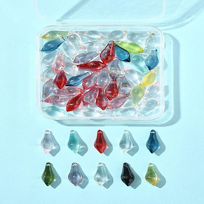 50Pcs Handmade Gold Sand Lampwork Beads LAMP-FS0001-22-1