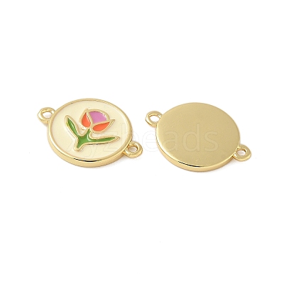 Brass Colorful Enamel Connector Charms KK-C110-10G-1