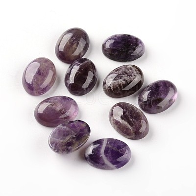 Oval Natural Amethyst Cabochons G-I171-13x18mm-14-1