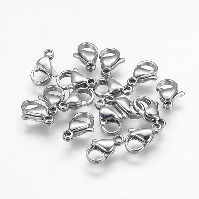 Tarnish Resistant 304 Stainless Steel Lobster Claw Clasps Hand Polished STAS-F125-11x7mm-P-1