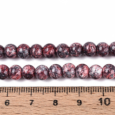 Baking Paint Glass Beads Strands DGLA-N016-6mm-04-1