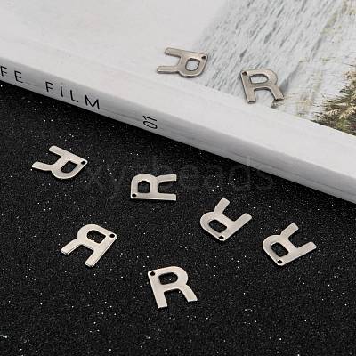 Tarnish Resistant 304 Stainless Steel Letter Charms X-STAS-O072-R-1
