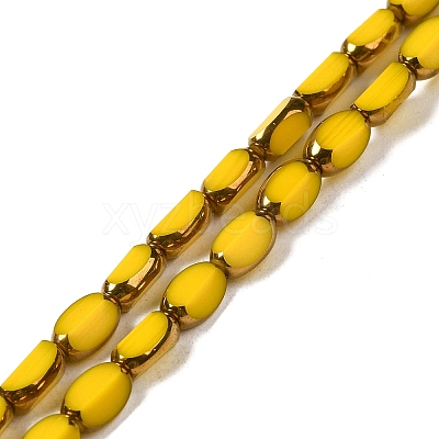 Electroplate Opaque Color Glass Beads Strands EGLA-Q127-A01-02B-1