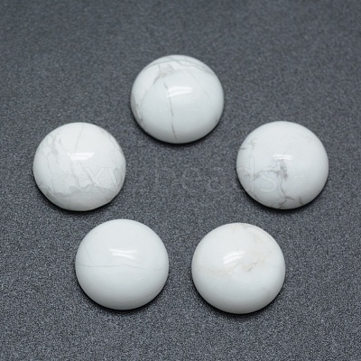 Natural Howlite Cabochons G-P393-R32-8MM-1