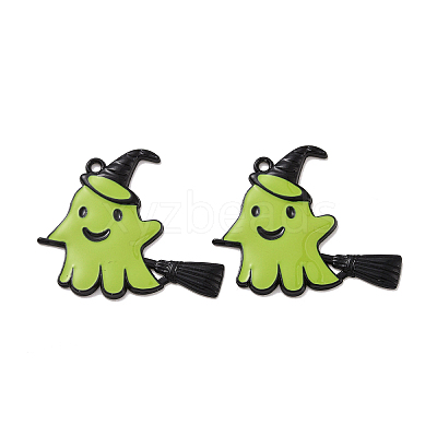Halloween Theme Rack Plating Alloy Enamel Pendants PALLOY-O109-49EB-1