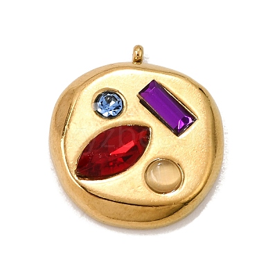 304 Stainless Steel Rhinestone Pendants RB-CBA9060-04G-1