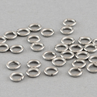 Tarnish Resistant 304 Stainless Steel Open Jump Rings A-STAS-Q186-02-8x1mm-1