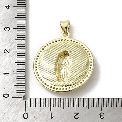 Brass Pave Shell Pendants KK-I708-16C-G-1