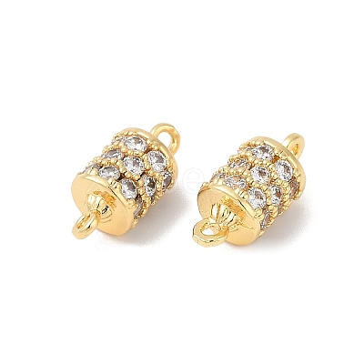 Brass with Cubic Zirconia Connector Charms KK-Q030-09G-1