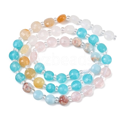 Dyed Natural White Jade & Yellow Aventurine & Synthetic Shoushan Stone Beads Strands G-Z135-B08-1
