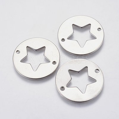 Tarnish Resistant 201 Stainless Steel Pentacle Links connectors STAS-I097-018P-1