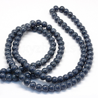 Baking Paint Glass Round Bead Strands DGLA-Q019-10mm-55-1