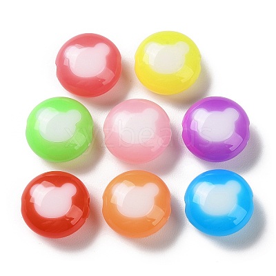 Two Tone Opaque Acrylic Beads SACR-I005-04C-1