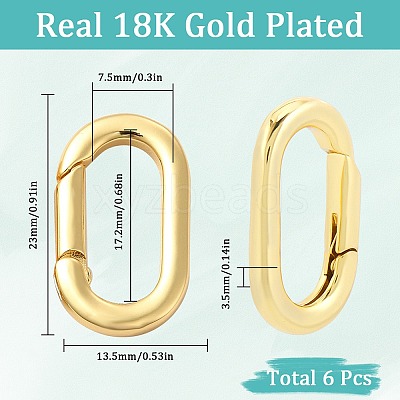 6Pcs Rack Plating Brass Spring Gate Rings FIND-SC0010-91-1