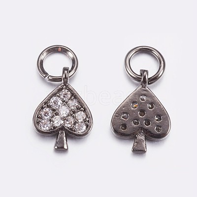 Brass Micro Pave Cubic Zirconia Charms ZIRC-G128-05B-1