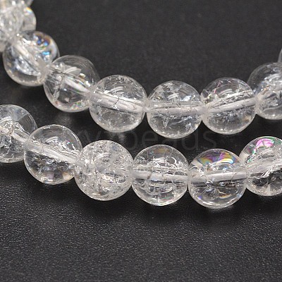 Electroplate Synthetic Crackle Quartz Bead Strands EGLA-J067-8mm-HR06-1