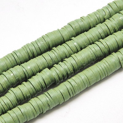 Flat Round Handmade Polymer Clay Bead Spacers X-CLAY-R067-3.0mm-43-1