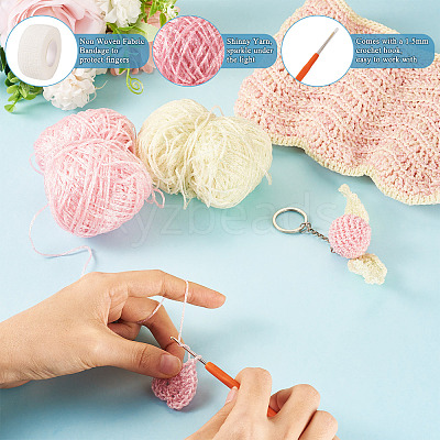 2 Bundles Polyester Yarn DIY-MB0003-07A-1