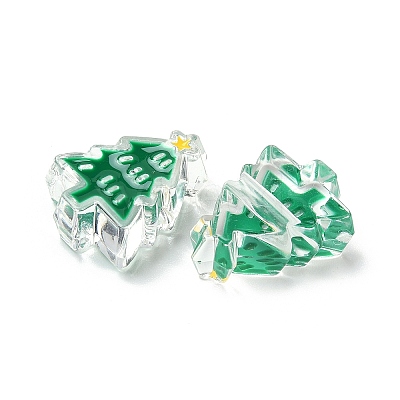 Christmas Decorations Theme Opaque Acrylic Bead with Enamel OACR-Z021-01L-1