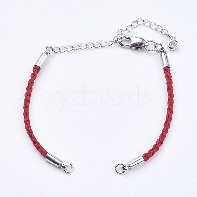 Braided Cotton Cord Bracelet Making MAK-I006-22P-1