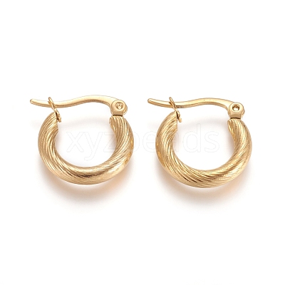 304 Stainless Steel Geometric Hoop Earrings X-STAS-D171-16C-G-1