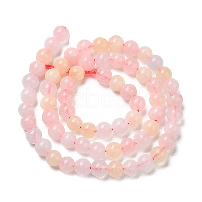 Natural White Jade Imitation Morganite Beads Strands G-I299-F14-8mm-01-1