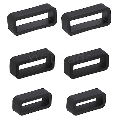 30Pcs 3 Styles Rectangle Silicone Retainer Buckle Holder Watchbands Retaining Hoop Replacement Watch Strap Clasp FIND-CN0002-39A-1