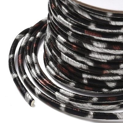 Leopard Printed Round Imitation Leather Cords LC-S020-01B-1