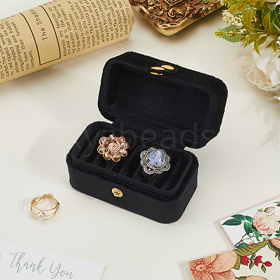 1Pc Mini Rectangle Velvet Ring Storage Boxes with Snap Buttons CON-BBC0001-19-1