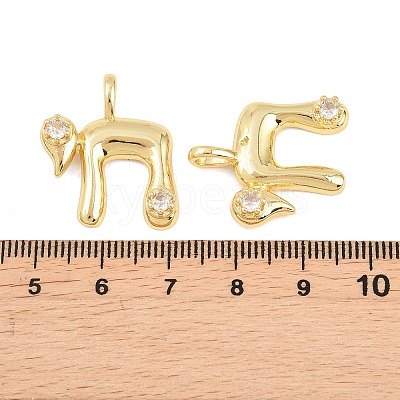 Brass Clear Cubic Zirconia Pendants KK-C170-11B-G-1