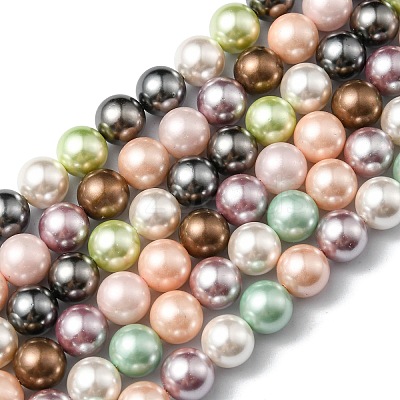 Shell Pearl Colorful Beads Strands BSHE-F013-14M-8mm-1