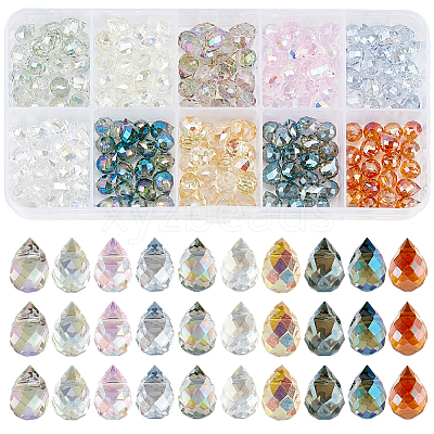 200Pcs 10 Colors Electroplate Glass Beads EGLA-PA0001-43A-1