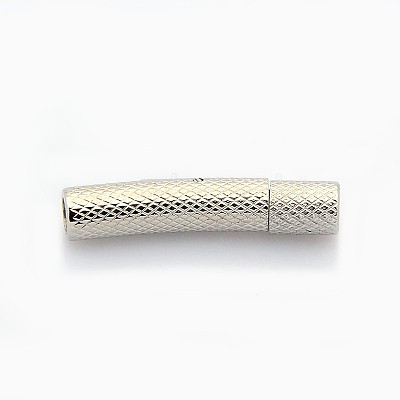 Tarnish Resistant Column 304 Stainless Steel Bayonet Necklace Clasps STAS-O035-3mm-02-1