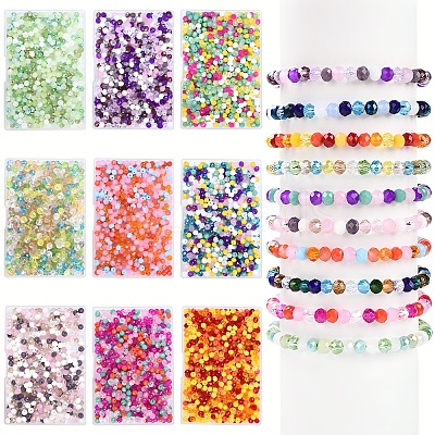 7 Strands 7 Styles Electroplate Glass Beads Strands EGLA-YW0003-94A-1