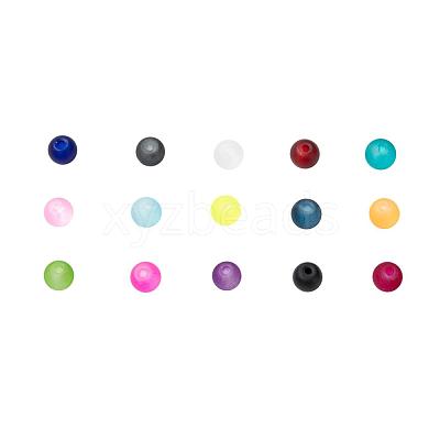 15 Colors Transparent Glass Beads FGLA-JP0001-01-4mm-1