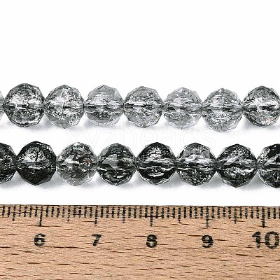 Crackle Transparent Glass Beads Strands GLAA-N063-8mm-01-1
