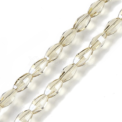 Electroplate Glass Beads Strands GLAA-Q101-03B-PL02-1