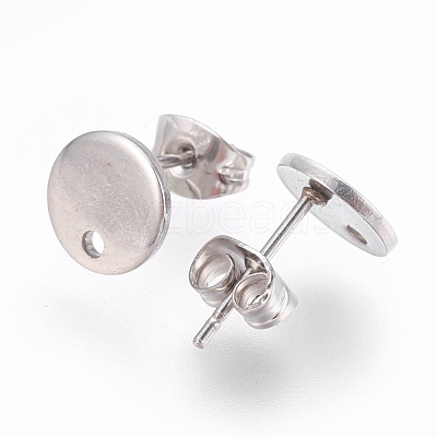 Non-Tarnish 304 Stainless Steel Stud Earring Findings STAS-G178-01P-8mm-1