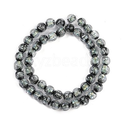 Handmade Gold Foil Lampwork Beads Strands LAMP-Q002-01D-1