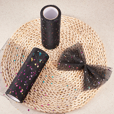 Heart Glitter Sequin Deco Mesh Ribbons OCOR-BC0007-27-1