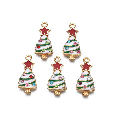Rack Plating Alloy Enamel Pendants X-ENAM-N055-148B-1