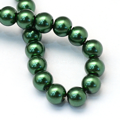 Baking Paint Pearlized Glass Pearl Round Bead Strands HY-Q003-4mm-75-1