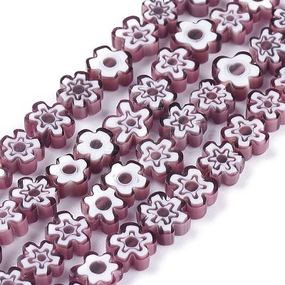 Handmade Millefiori Glass Bead Strands X-LAMP-J035-8mm-10-1