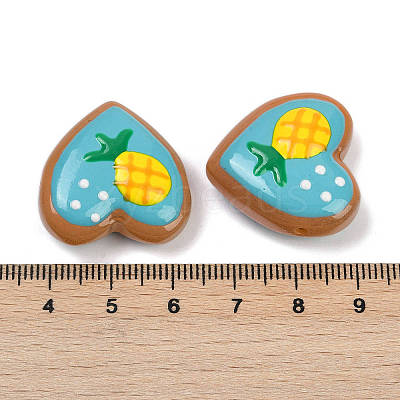 Handmade Heart Lampwork Beads Strands LAMP-P069-04A-05-1